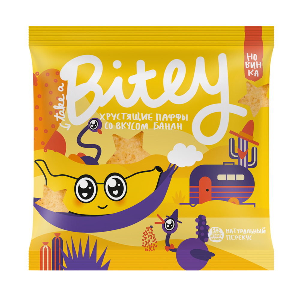 Паффы мультизлаковые Bite "Банан" 20 гр Bite (Байт)