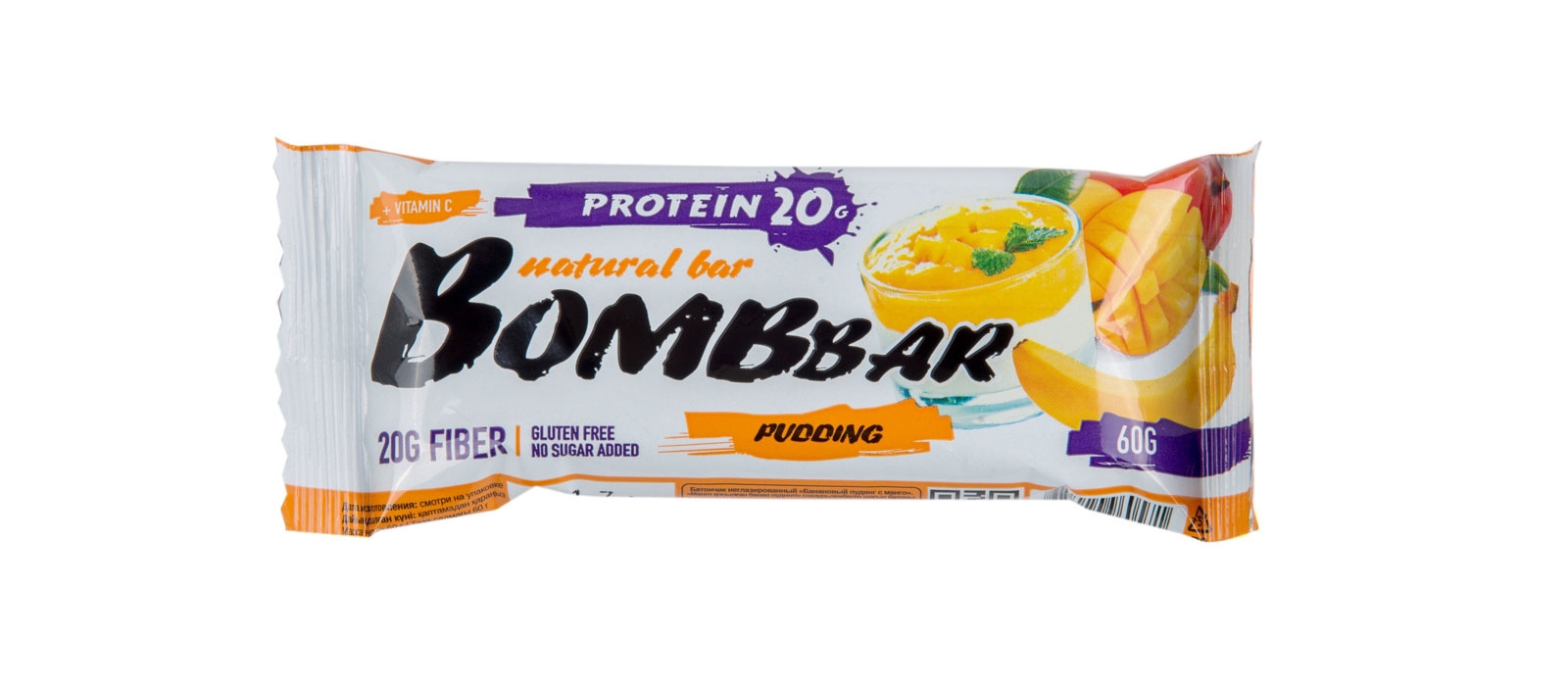 BOMBBAR протеиновый батончик 60 гр манго-банан BOMBBAR